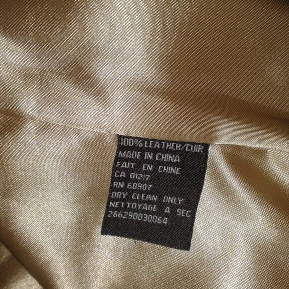 Le Chateau Leather Jacket in Pale Beige with Faux Fur Collar - Picture 3 of 3